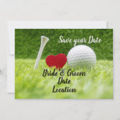 Save the date: a golf ball filled with love 招待状 (正面)