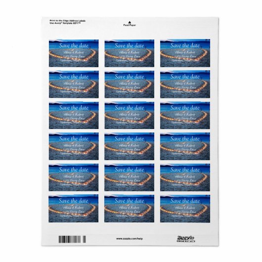 Save the date address labels ラベル (フルシート)