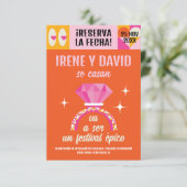 Save the Date Anillo Festival Naranja y Rosa セーブザデート (スタンド正面)