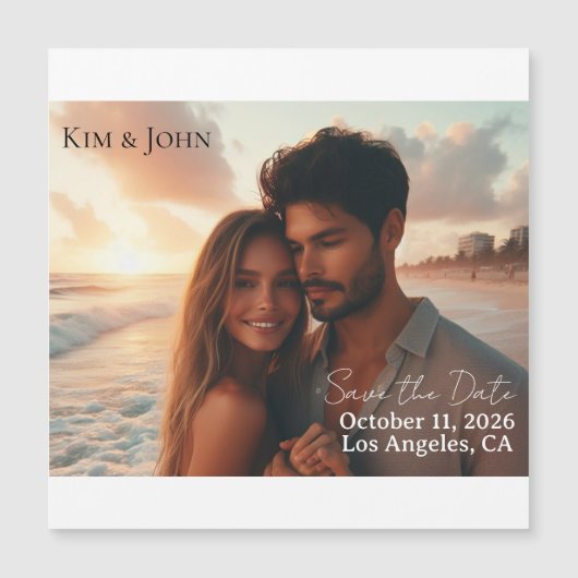 Save the Date Announcement Magnet (正面)