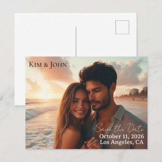 Save the Date Announcement Postcard 案内ポストカード (正面/裏面)