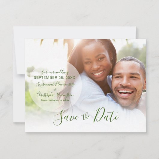 Save The Date Announcement QR Code Custom Photo シーズンカード (正面)