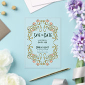 Save The Date Art Nouveau Wedding アクリル招待状 (インサイチュ (ウェディング))