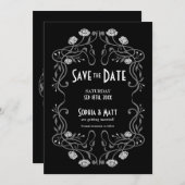 Save The Date Art Nouveau Wedding 招待状 (正面/裏面)