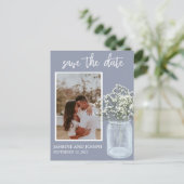 Save the Date Baby's Breath Flowers写真 案内ポストカード (スタンド正面)