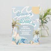 Save The Date Beach Party Summer Birthday  招待状 (スタンド正面)