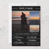 Save the Date Beach Photo Collage 招待状 (正面)