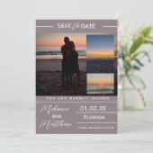 Save the Date Beach Photo Collage 招待状 (スタンド正面)