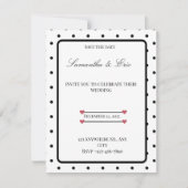 Save the Date Black and white polka dot wedding セーブザデート (正面)
