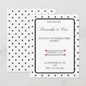 Save the Date Black and white polka dot wedding セーブザデート (正面/裏面)