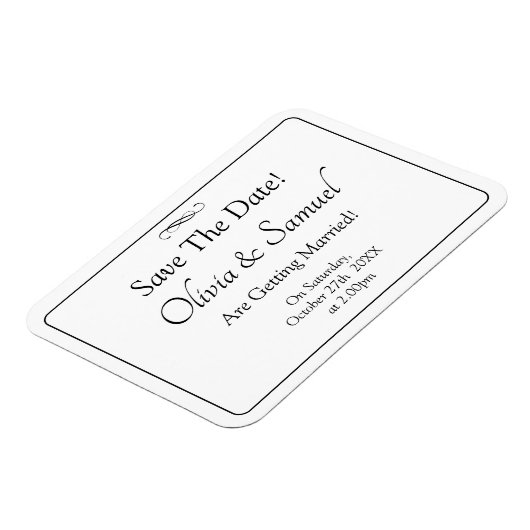 Save The Date - Black & White with Infinity Scroll マグネット (左側)