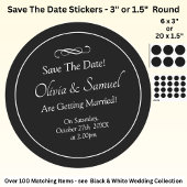 Save The Date - Black & White with Infinity Scroll ラウンドシール