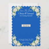 Save The Date - Blue White Magnet Backing Card (正面)