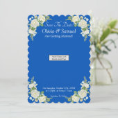 Save The Date - Blue White Magnet Backing Card (スタンド正面)