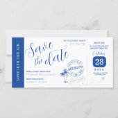 Save the date Boarding pass invitation カード (正面)