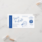 Save the date Boarding pass invitation カード (正面/裏面インサイチュ)