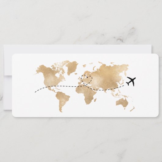 Save the Date Boarding Pass Paris Wedding 招待状 (裏面)