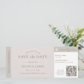Save the Date Boarding Pass Wedding Plane Ticket 招待状 (スタンド正面)