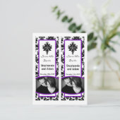 Save the Date Book Mark Friends Black Purple Damas 案内ポストカード (スタンド正面)