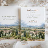 Save The Date Borgo di Castelvecchio，イタリア 招待状