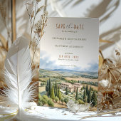 Save The Date Borgo di Castelvecchio，イタリア 招待状