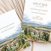 Save The Date Borgo di Castelvecchio，イタリア 招待状