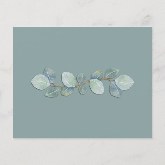 Save the Date Botanical Eucalyptus Budget 結婚's チラシ (裏面)