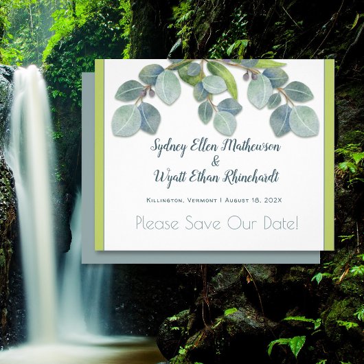 Save the Date Botanical Eucalyptus Budget 結婚's チラシ