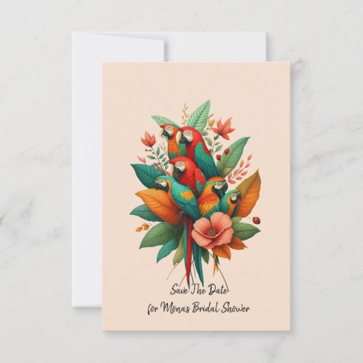 Save the Date Bridal Shower 招待状 (正面)