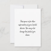 Save the Date Bridal Shower 招待状 (裏面)