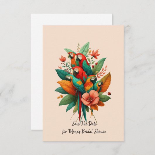 Save the Date Bridal Shower 招待状 (正面/裏面)