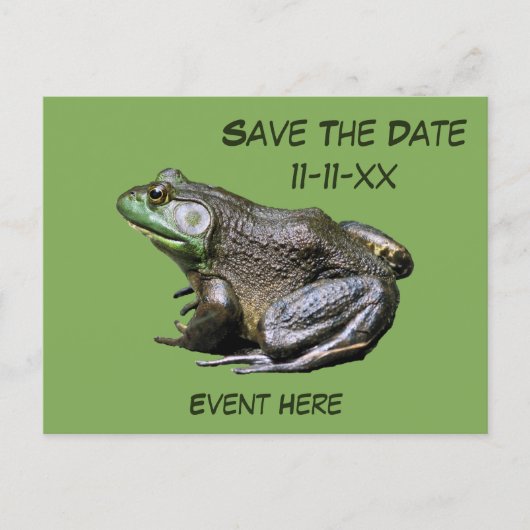 Save The Date Bullfrog Nature ポストカード (正面)