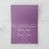 Save the Date Cala Lily – パープルラベンダー 招待状 (内部)