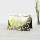 Save the Date Cala Lily - Tan and Green 招待状 (裏面)