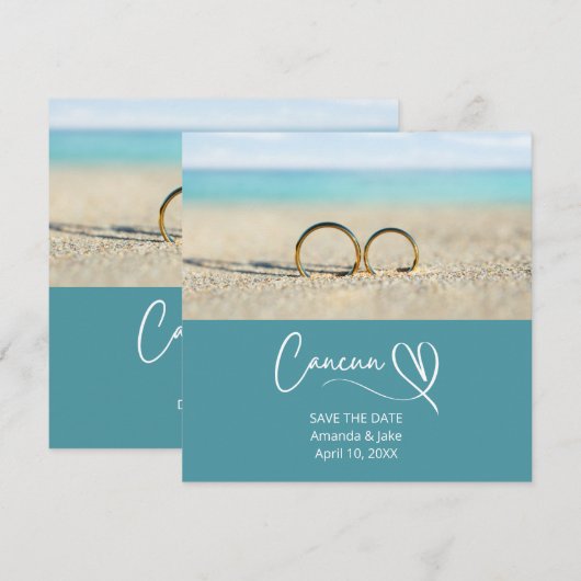 Save the Date Cancun Destination Beach Wedding (正面/裏面)