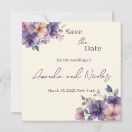 Save the Date Cardでピンク色の花を購入 セーブザデート