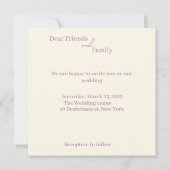 Save the Date Cardでピンク色の花を購入 セーブザデート (裏面)