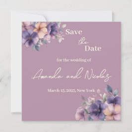 Save the Date Cardでピンク色の花を購入 セーブザデート
