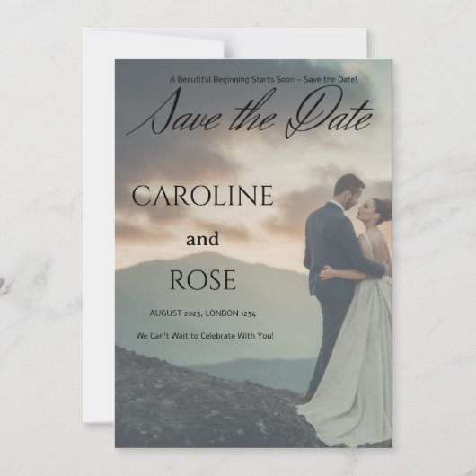 SAVE THE DATE CARD マグネット招待状 (正面)