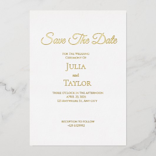 Save the Date Card 箔招待状 (正面)