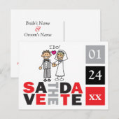Save The Date Card Happy Coule I Do 案内ポストカード (正面/裏面)