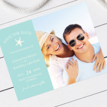 SAVE THE DATE Cards, Starfishビーチ結婚式