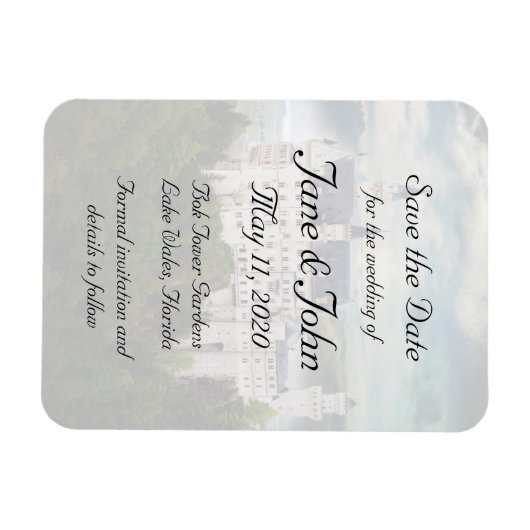 Save the Date, Castle Themed 結婚's マグネット (横)