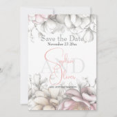 Save the Date | Classic Modern Ivory and Blush  招待状 (正面)