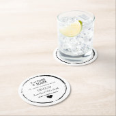 Save the Date Coaster - Free Food & Booze ラウンドペーパーコースター (インサイチュ)