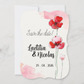 Save the Date "Coquelicots" 招待状 (正面)