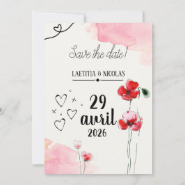 Save the date "Coquelicots" 招待状