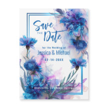 💍Save the Date Cornflowers and Lavender Elegance