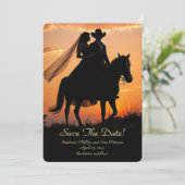 Save the Date Country Western Cowboy Cowgirl 招待状 (スタンド正面)