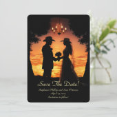 Save the Date Country Western Cowboy Cowgirl  招待状 (スタンド正面)